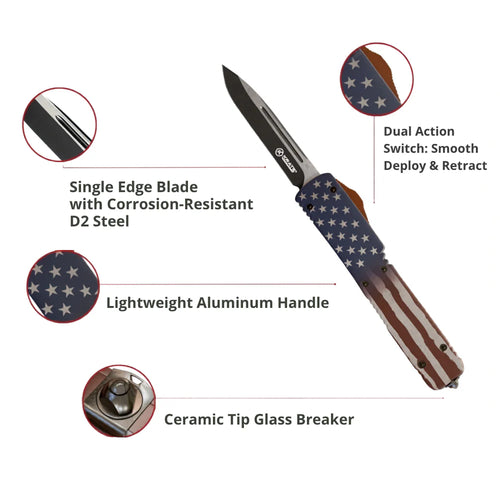 Krate Tactical- American Flag OTF Knife