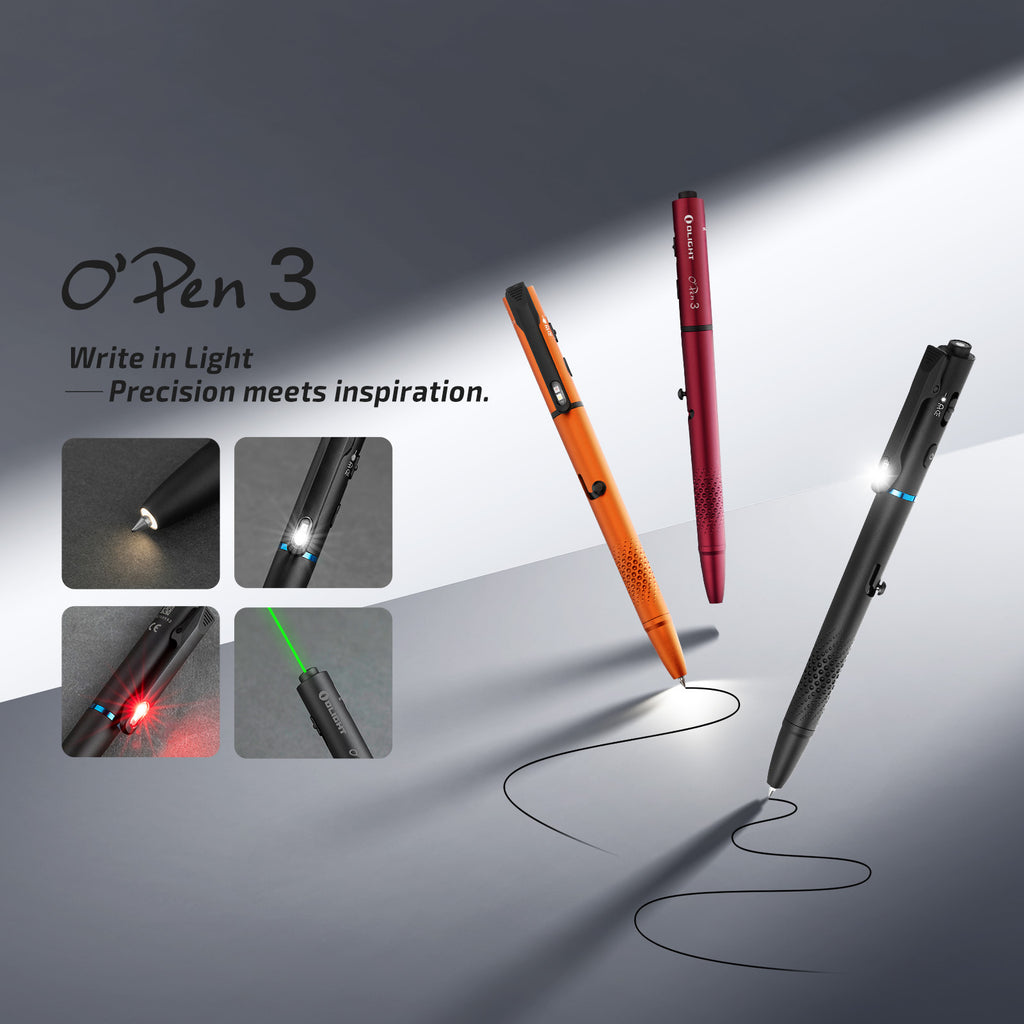 Olight O'Pen 3 Multifunctional Pen Light with 120 Lumens & Green Laser