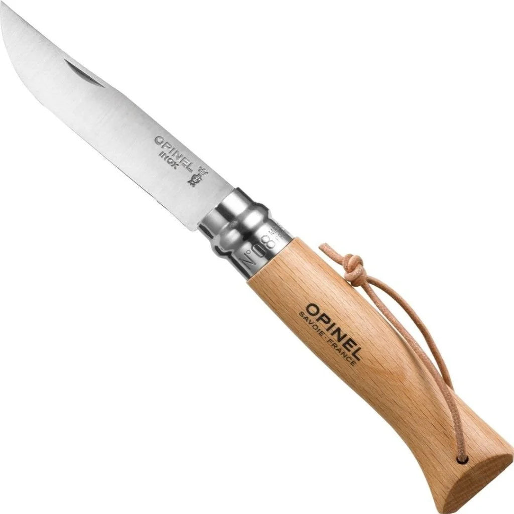 Opinel No.8 Knife with leather lanyard