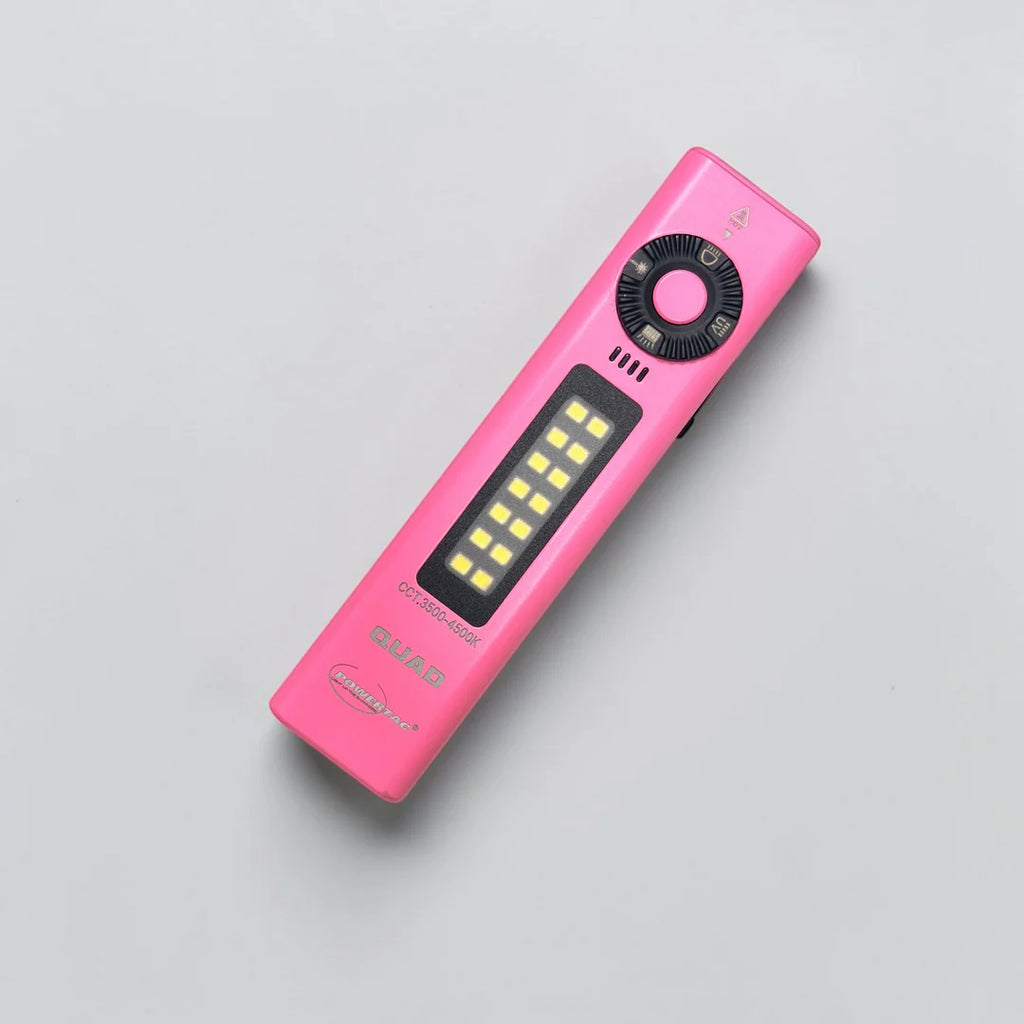 POWERTAC QUAD 2000 Lumen Flashlight | 4-in-1 Flat Design | USB-C Rechargeable | Green Laser + UV + Warm Side Light | Brightest Multi-Beam Tactical Light