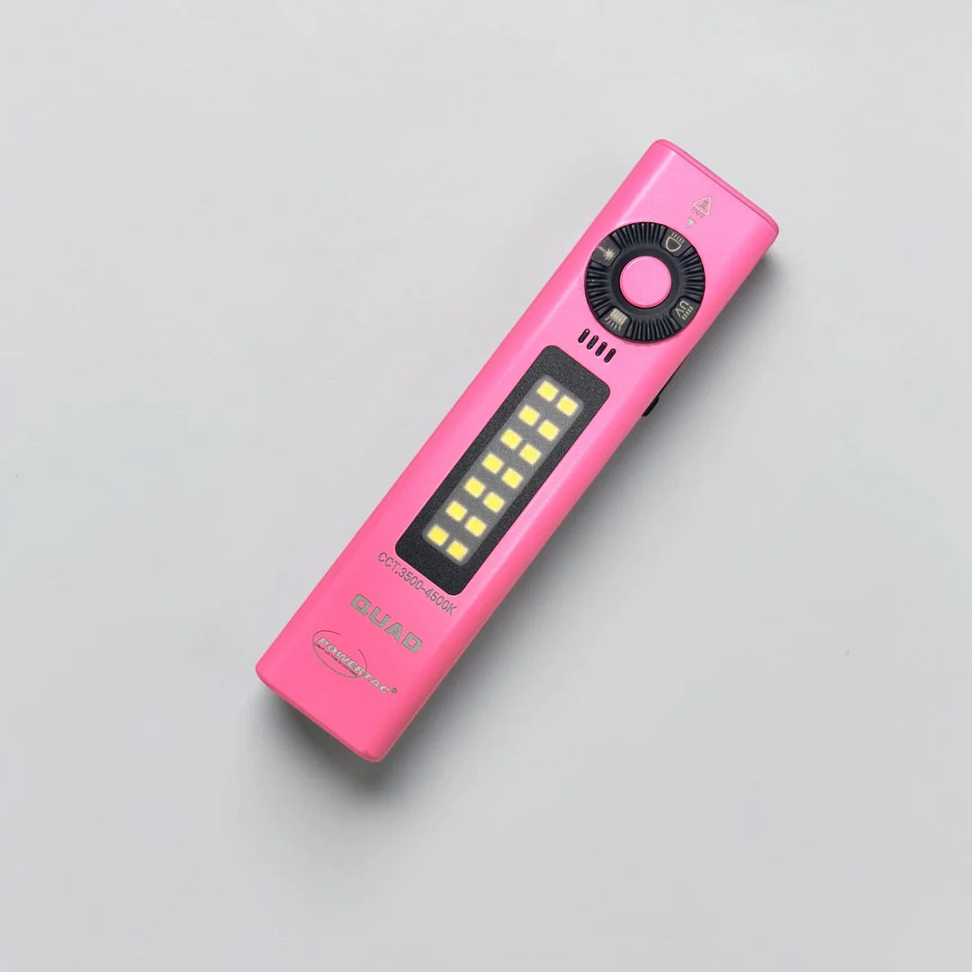 POWERTAC QUAD 2000 Lumen Flashlight | 4-in-1 Flat Design | USB-C Rechargeable | Green Laser + UV + Warm Side Light | Brightest Multi-Beam Tactical Light